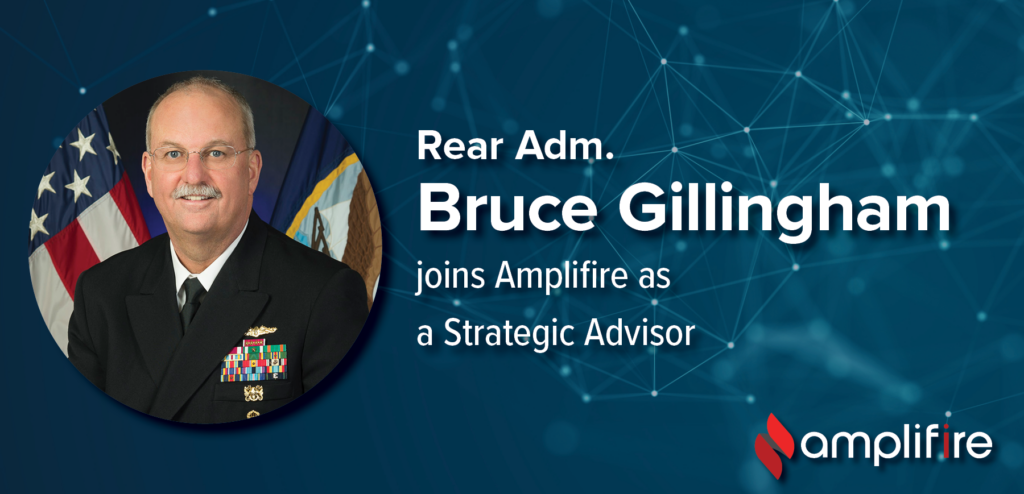 The Amplifire-branded image displays a headshot of Dr. Bruce Gillingham, Former U.S. Navy Surgeon General